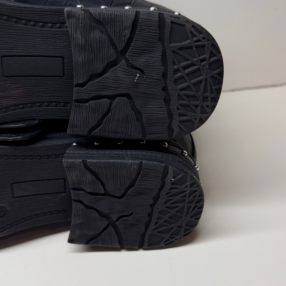 Lala Ikai woman’s Studded Motorcycle - Combat - Ankle boots  size EUR 40 / sz 10 - Picture 12 of 13